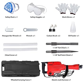 ZENSTYLE Heavy Duty Electric Demolition Jack Hammer 2200W